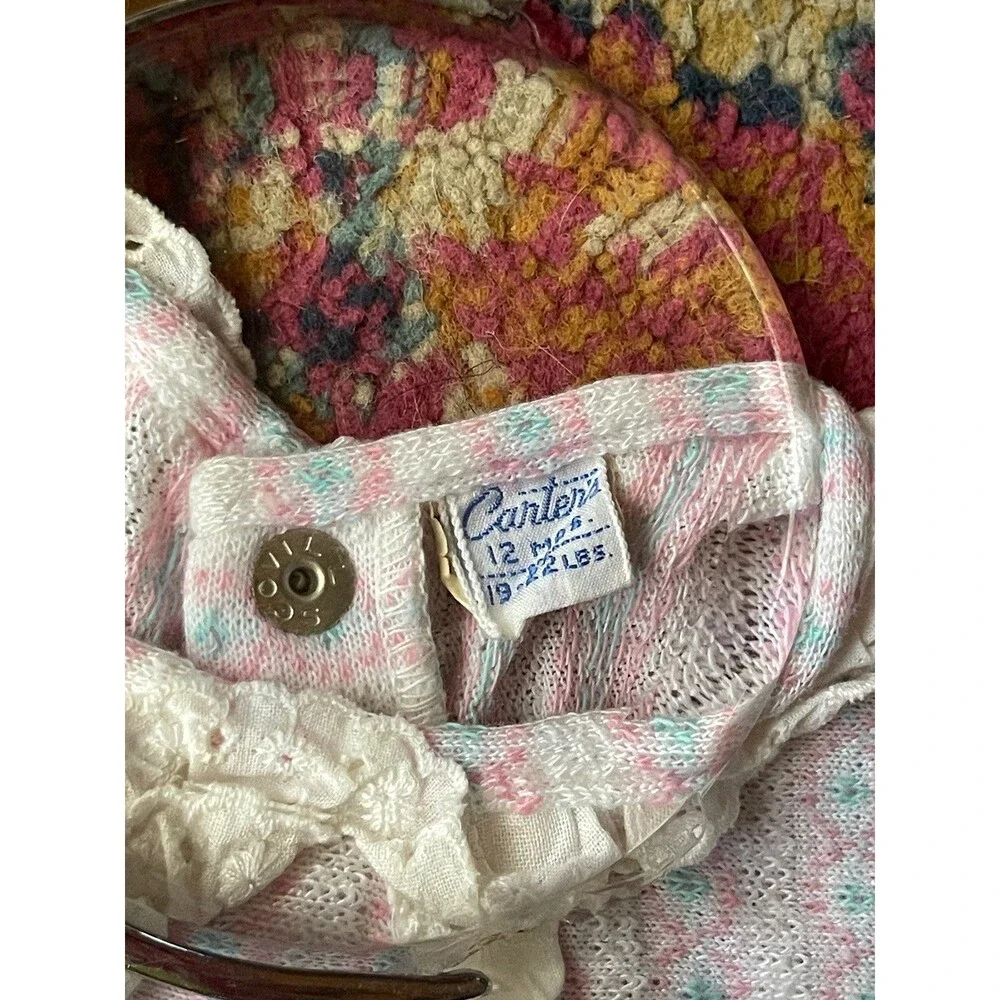 Vintage Carters Baby floral bow set